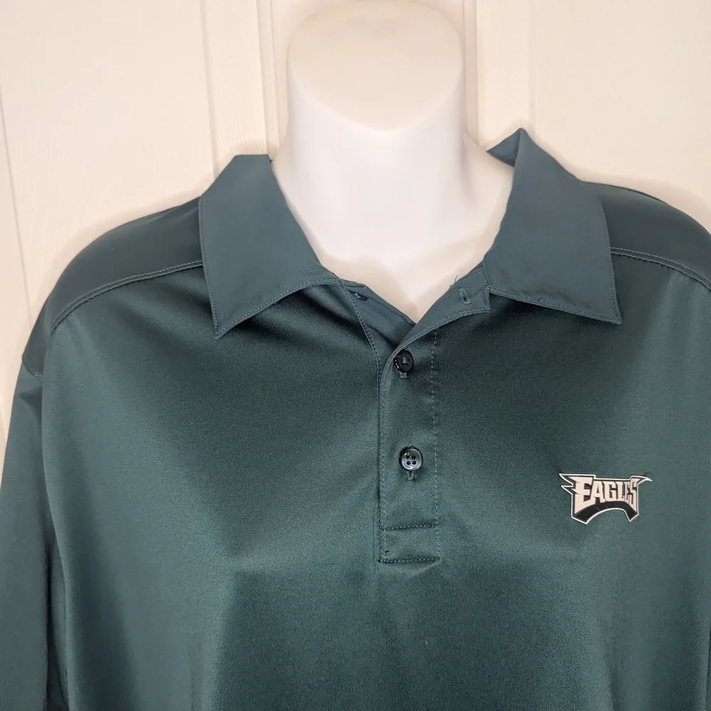 Men’s Nike DRI Fit On Field Philadelphia Eagles Green Collared Polo, Size Large